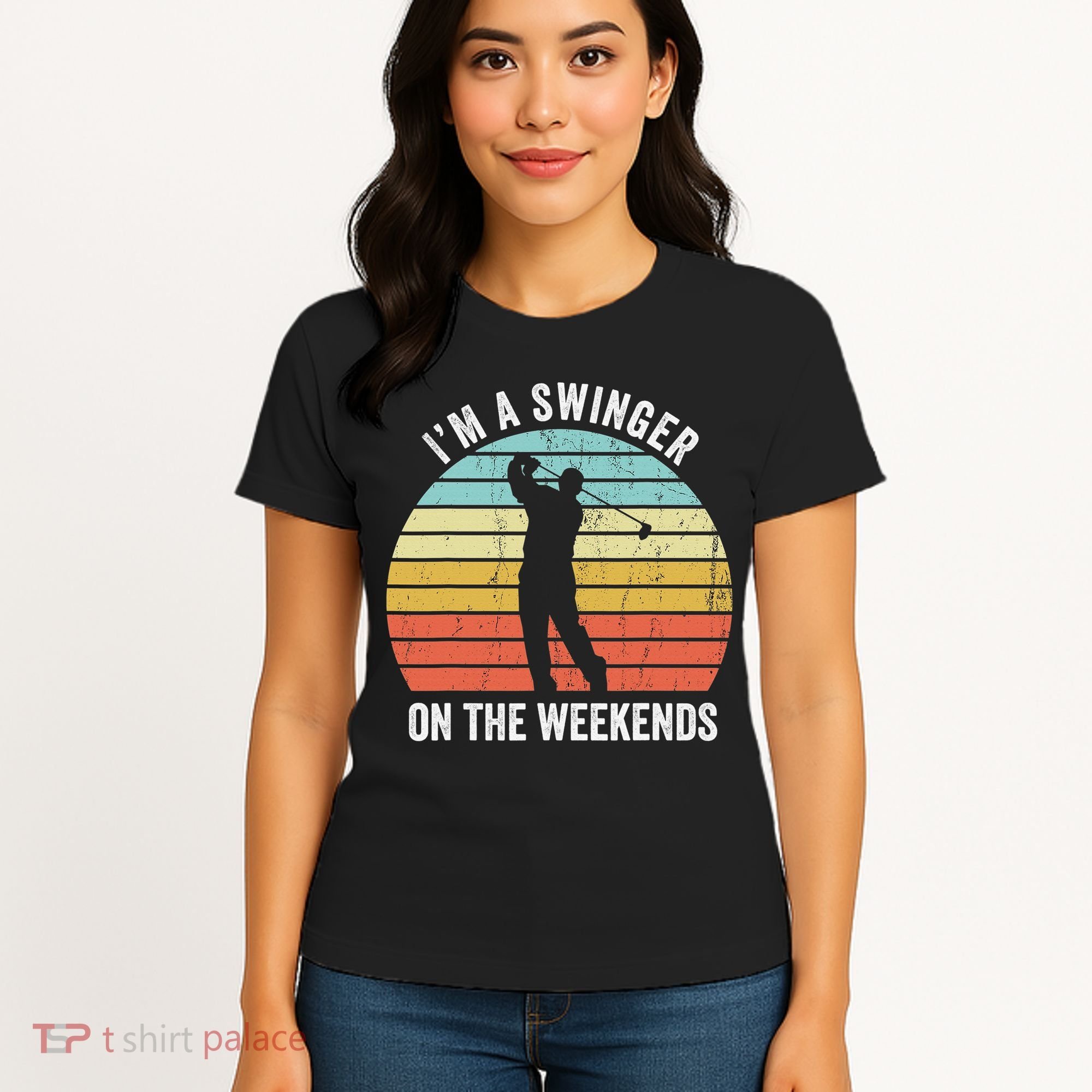 I'm A Swinger On The Weekends Sexual Innuendo Funny Golf Women's T-Shirt