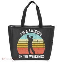 I'm A Swinger On The Weekends Sexual Innuendo Funny Golf Tote Bag thumb 0
