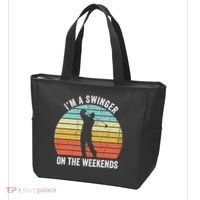 I'm A Swinger On The Weekends Sexual Innuendo Funny Golf Tote Bag thumb 3