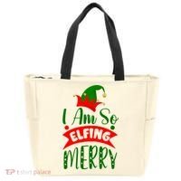 I Am So Elfing Merry Funny Christmas Elf Tote Bag thumb 0
