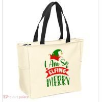 I Am So Elfing Merry Funny Christmas Elf Tote Bag thumb 2