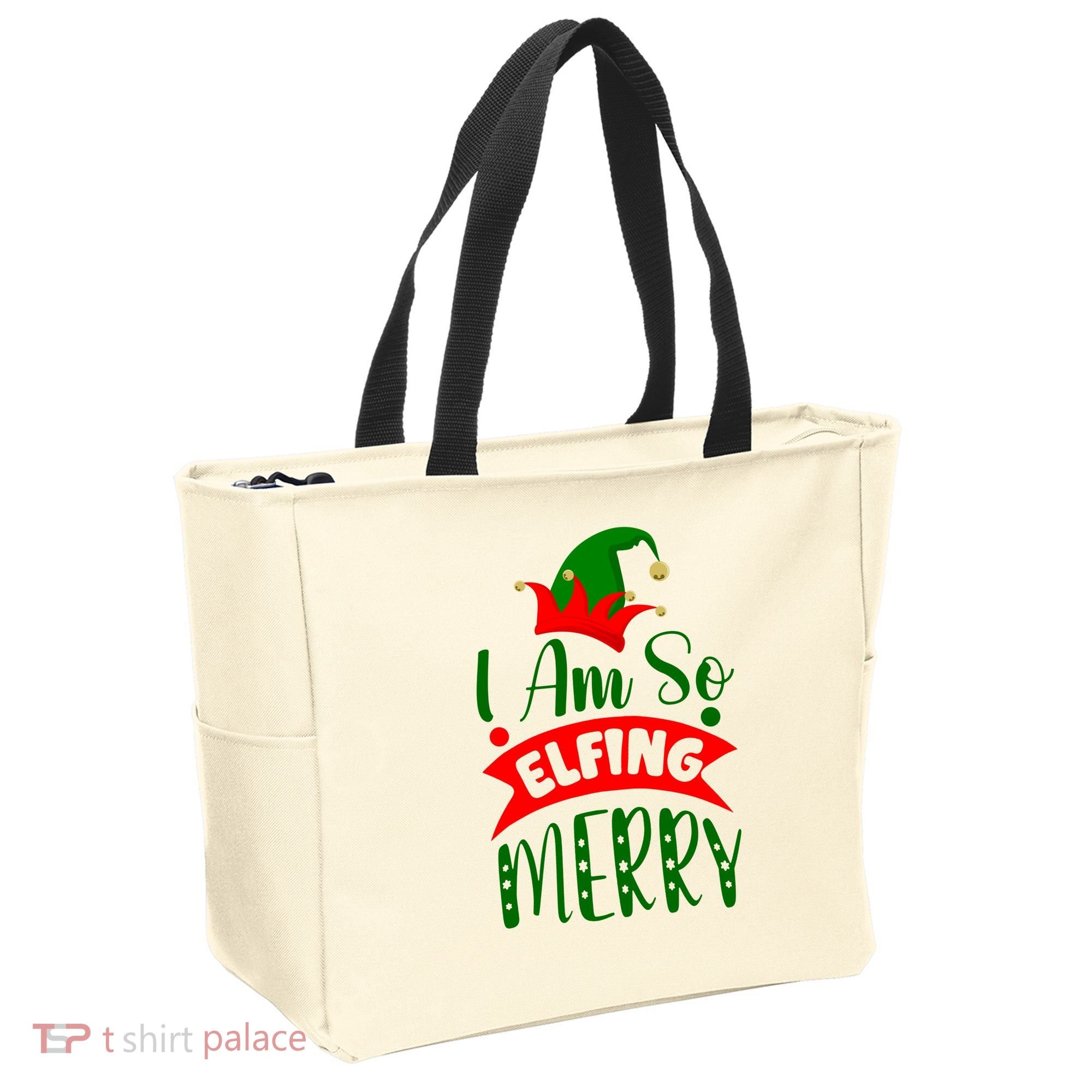 I Am So Elfing Merry Funny Christmas Elf Tote Bag