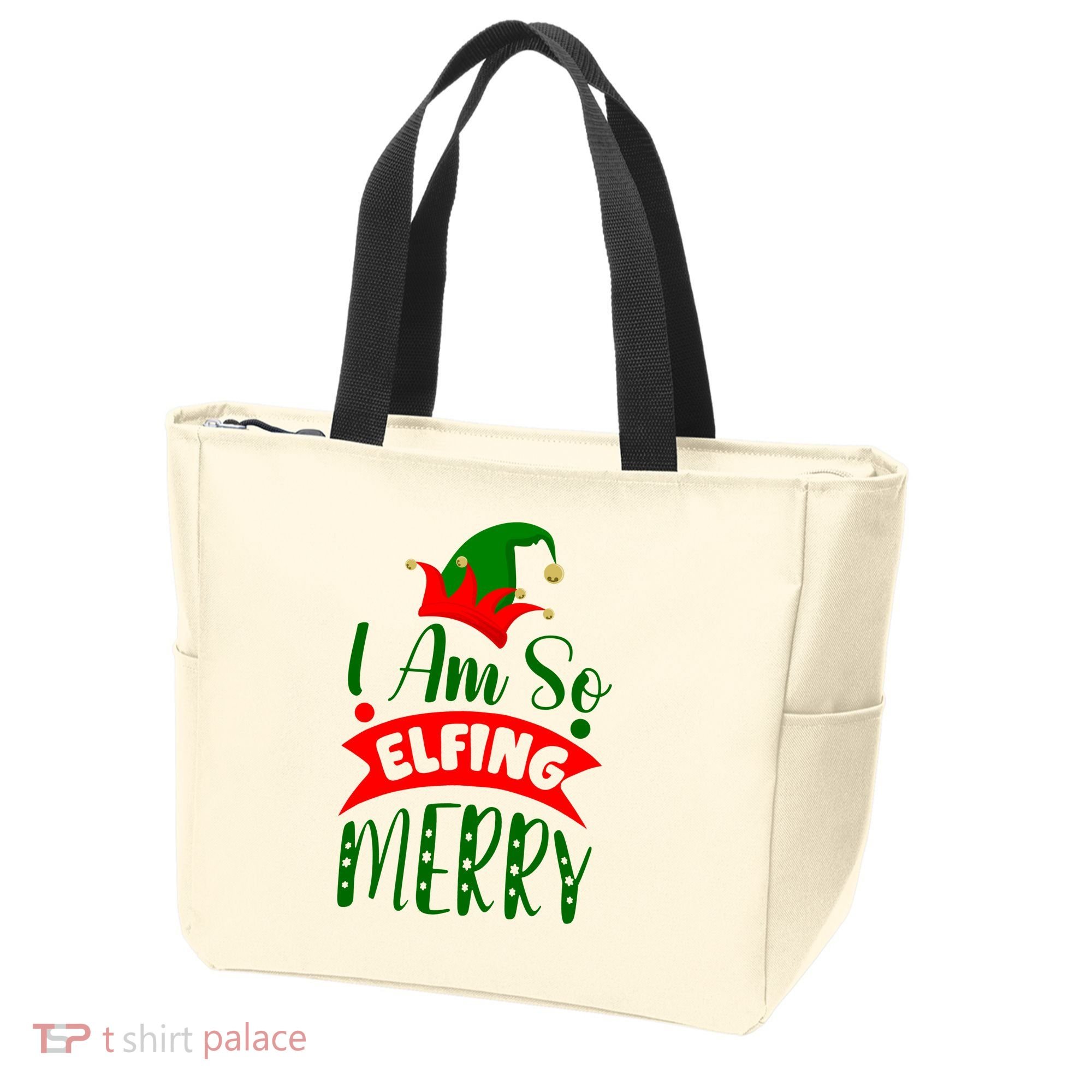 I Am So Elfing Merry Funny Christmas Elf Tote Bag
