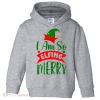 I Am So Elfing Merry Funny Christmas Elf Toddler Hoodie thumb 0