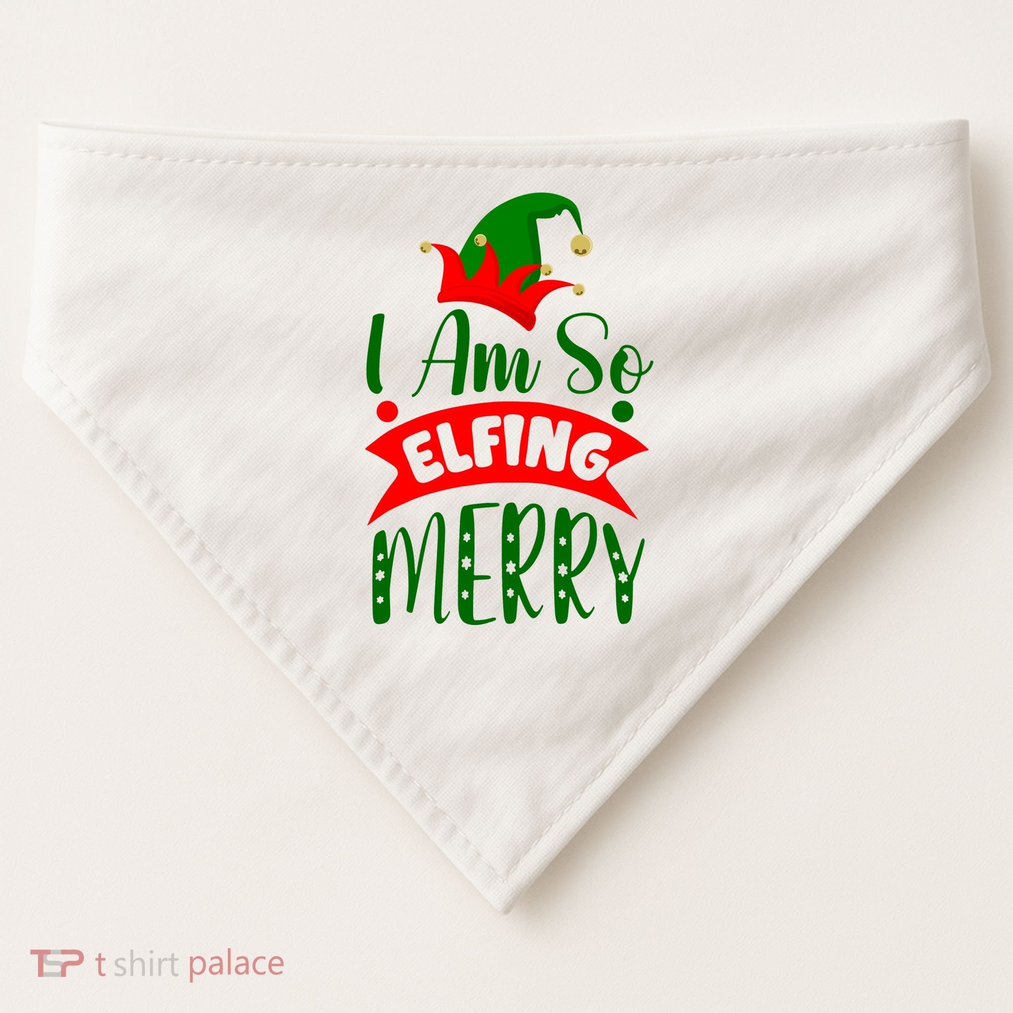 I Am So Elfing Merry Funny Christmas Elf USA-Made Doggie Bandana