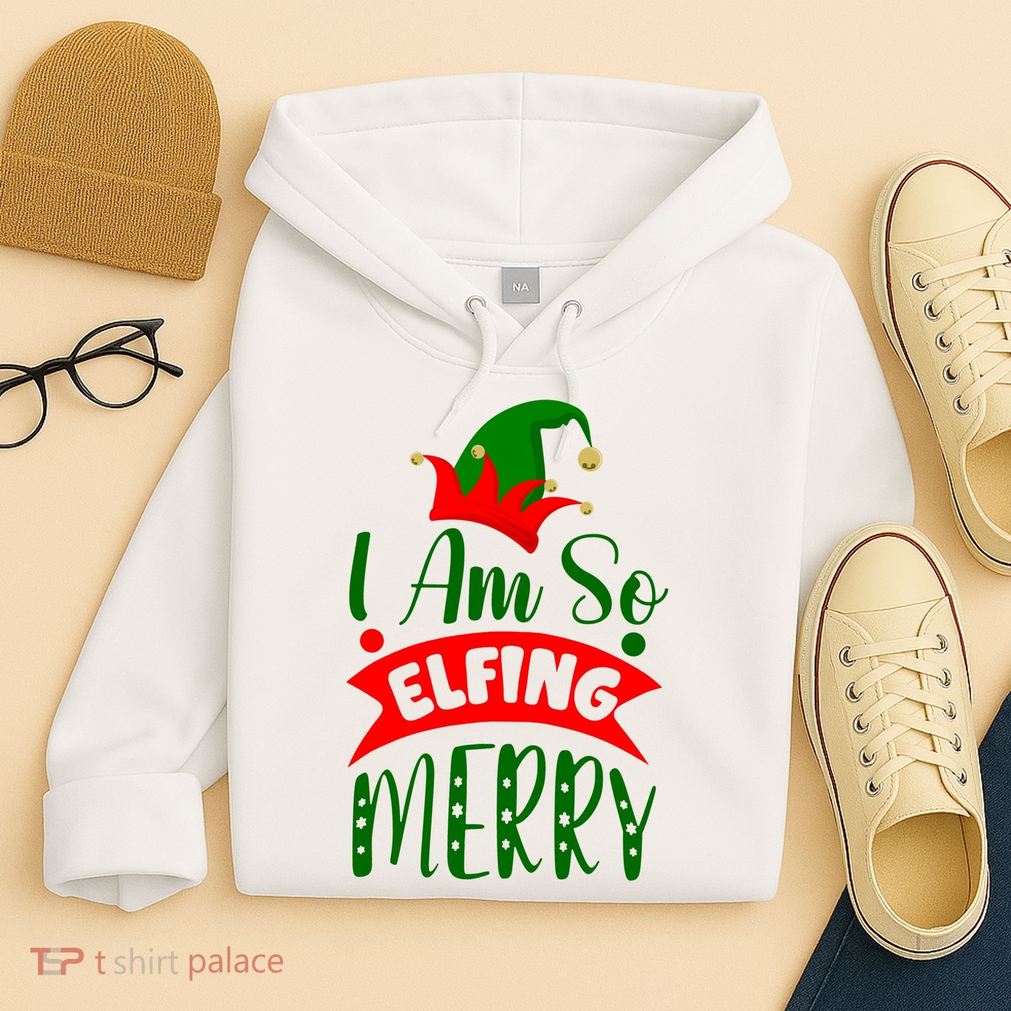 I Am So Elfing Merry Funny Christmas Elf Hoodie