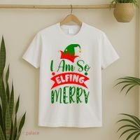 I Am So Elfing Merry Funny Christmas Elf T-Shirt thumb 2