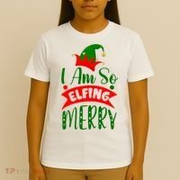 I Am So Elfing Merry Funny Christmas Elf T-Shirt thumb 4