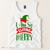 I Am So Elfing Merry Funny Christmas Elf Tank Top thumb 2