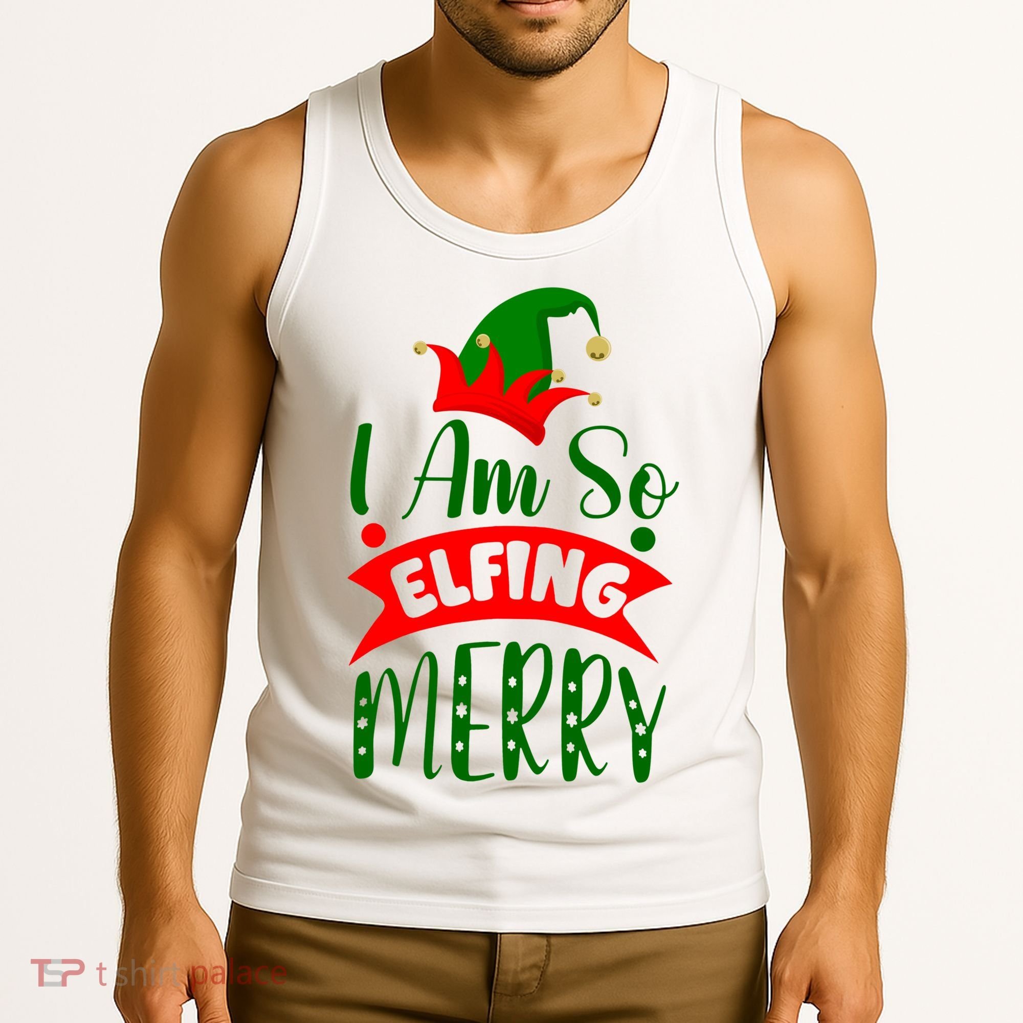I Am So Elfing Merry Funny Christmas Elf Tank Top