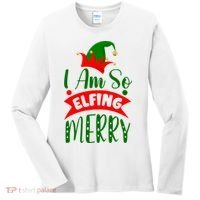 I Am So Elfing Merry Funny Christmas Elf Women's Long Sleeve Shirt thumb 0