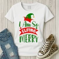 I Am So Elfing Merry Funny Christmas Elf Women's T-Shirt thumb 3