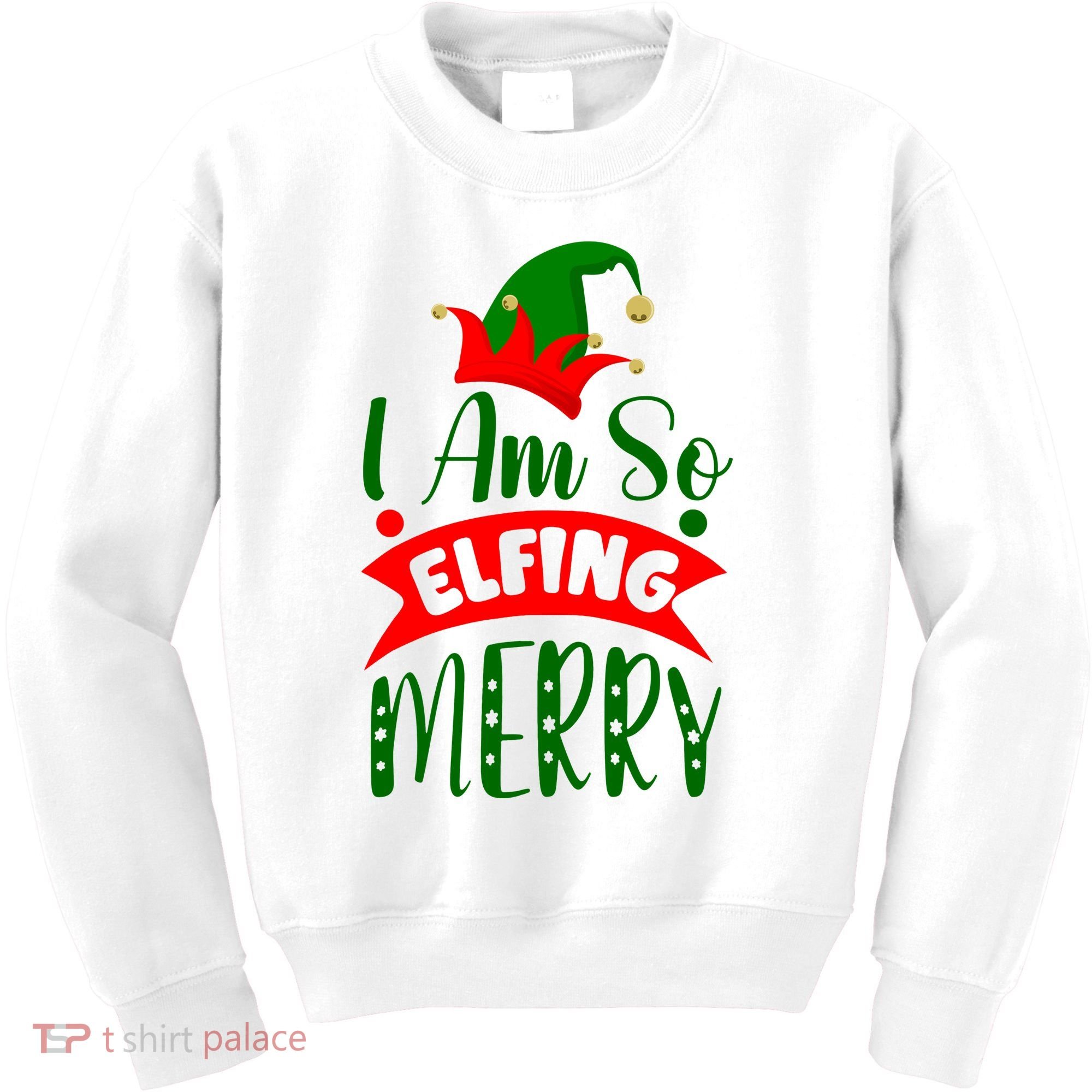 I Am So Elfing Merry Funny Christmas Elf Kids Sweatshirt