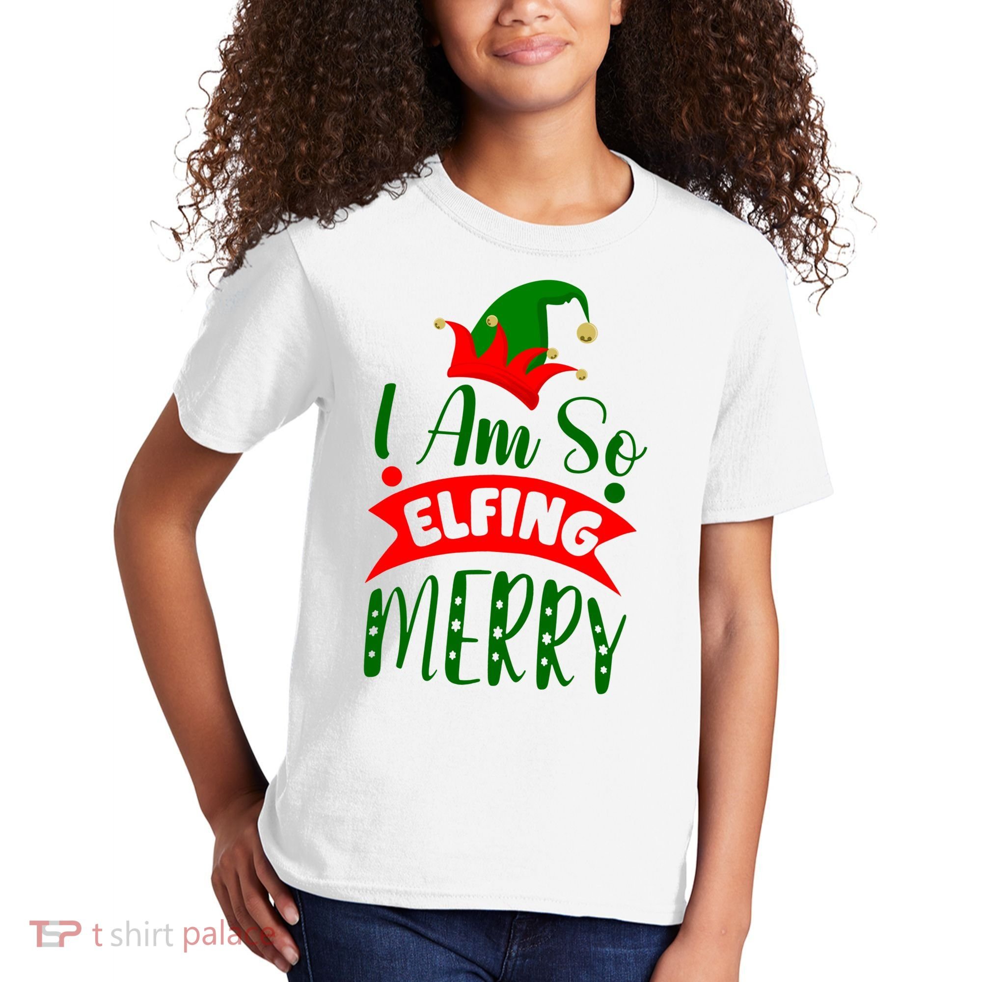 I Am So Elfing Merry Funny Christmas Elf Kids T-Shirt