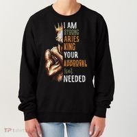 I Am Strong Aries King Crown Zodiac Horoscope Gift Women's Sweatshirt thumb 0