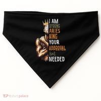 I Am Strong Aries King Crown Zodiac Horoscope Gift USA-Made Doggie Bandana thumb 0