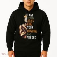 I Am Strong Aries King Crown Zodiac Horoscope Gift Hoodie thumb 2