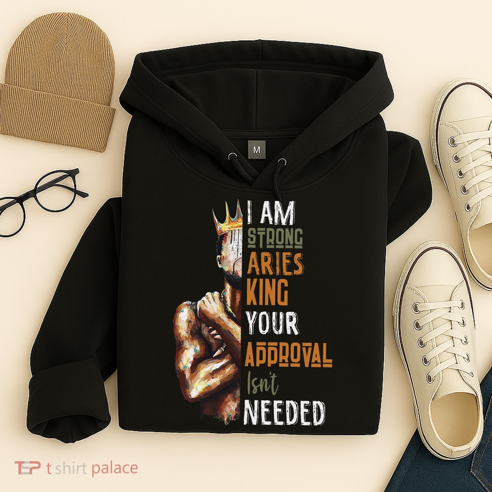 I Am Strong Aries King Crown Zodiac Horoscope Gift Hoodie