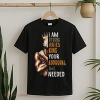 I Am Strong Aries King Crown Zodiac Horoscope Gift T-Shirt thumb 2
