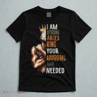 I Am Strong Aries King Crown Zodiac Horoscope Gift T-Shirt thumb 5