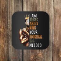 I Am Strong Aries King Crown Zodiac Horoscope Gift Coaster thumb 0