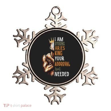 I Am Strong Aries King Crown Zodiac Horoscope Gift Ornament