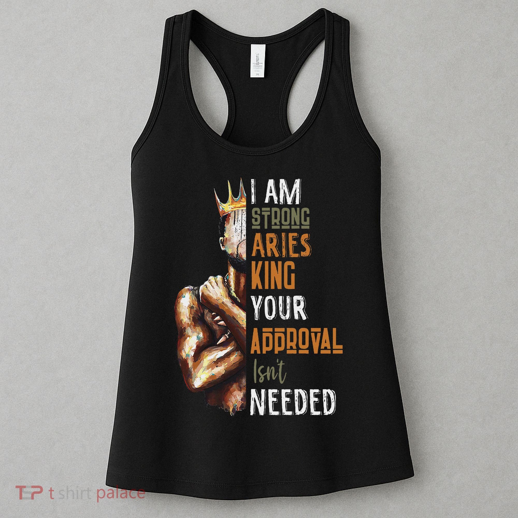 I Am Strong Aries King Crown Zodiac Horoscope Gift Women's Tank Top