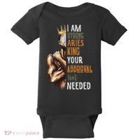 I Am Strong Aries King Crown Zodiac Horoscope Gift Baby Bodysuit thumb 0
