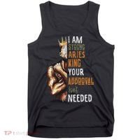 I Am Strong Aries King Crown Zodiac Horoscope Gift Tank Top thumb 0