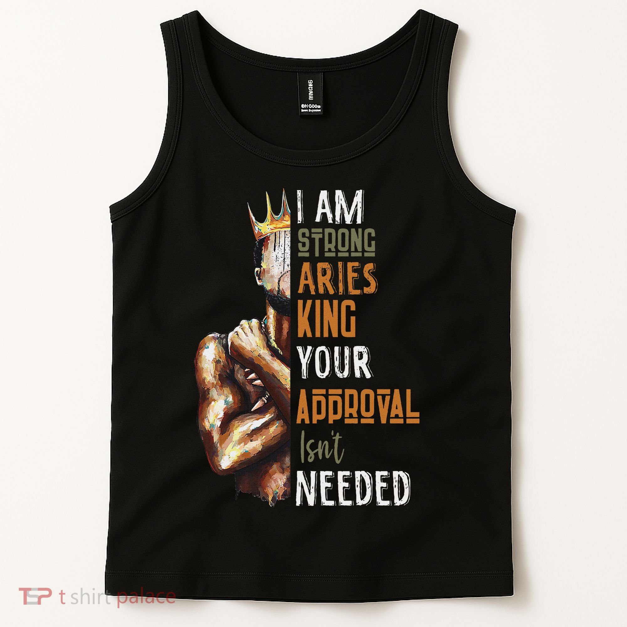 I Am Strong Aries King Crown Zodiac Horoscope Gift Tank Top