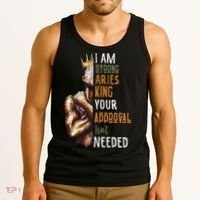 I Am Strong Aries King Crown Zodiac Horoscope Gift Tank Top thumb 3