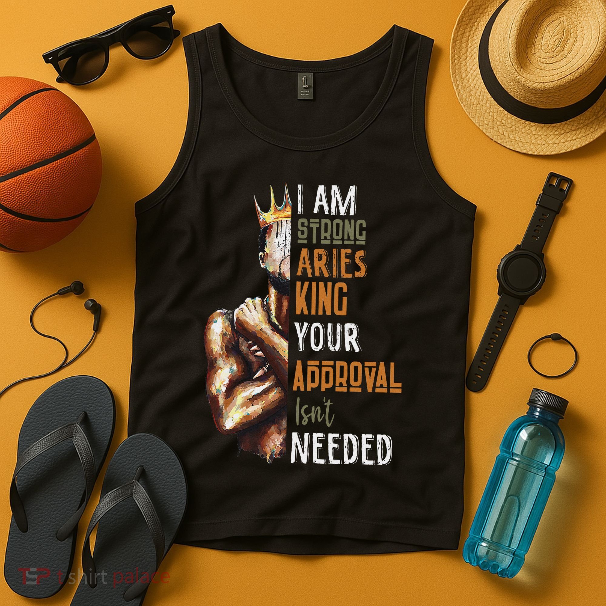 I Am Strong Aries King Crown Zodiac Horoscope Gift Tank Top