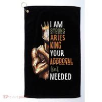 I Am Strong Aries King Crown Zodiac Horoscope Gift Golf Towel thumb 0