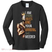 I Am Strong Aries King Crown Zodiac Horoscope Gift Kids Long Sleeve Shirt thumb 0