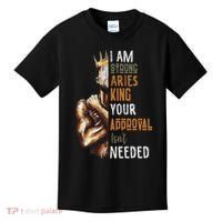 I Am Strong Aries King Crown Zodiac Horoscope Gift Kids T-Shirt thumb 0
