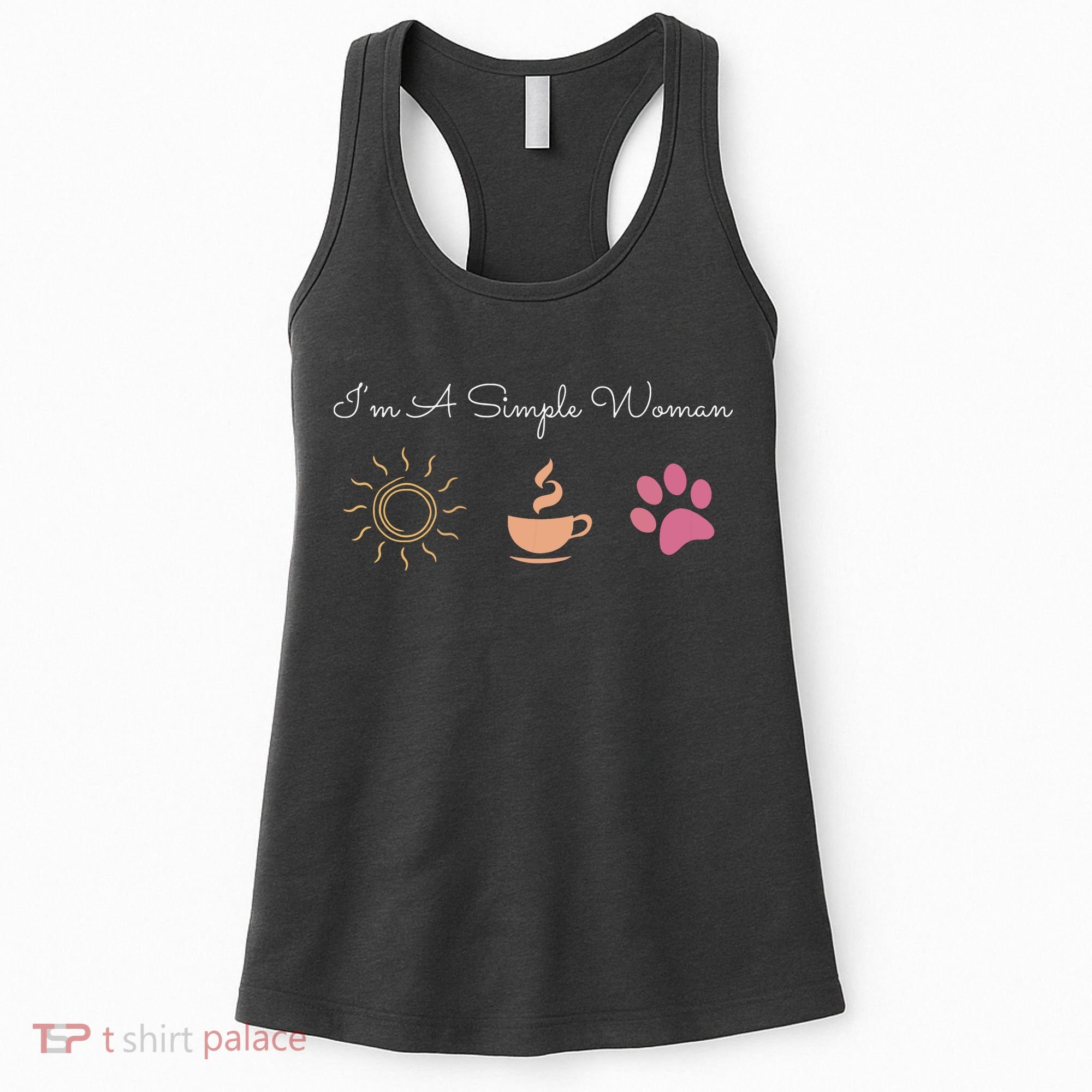Im A Simple Woman Sunshine Coffee Paw Dog Cute Funny Gift Women's Tank Top