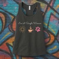 Im A Simple Woman Sunshine Coffee Paw Dog Cute Funny Gift Women's Tank Top thumb 3