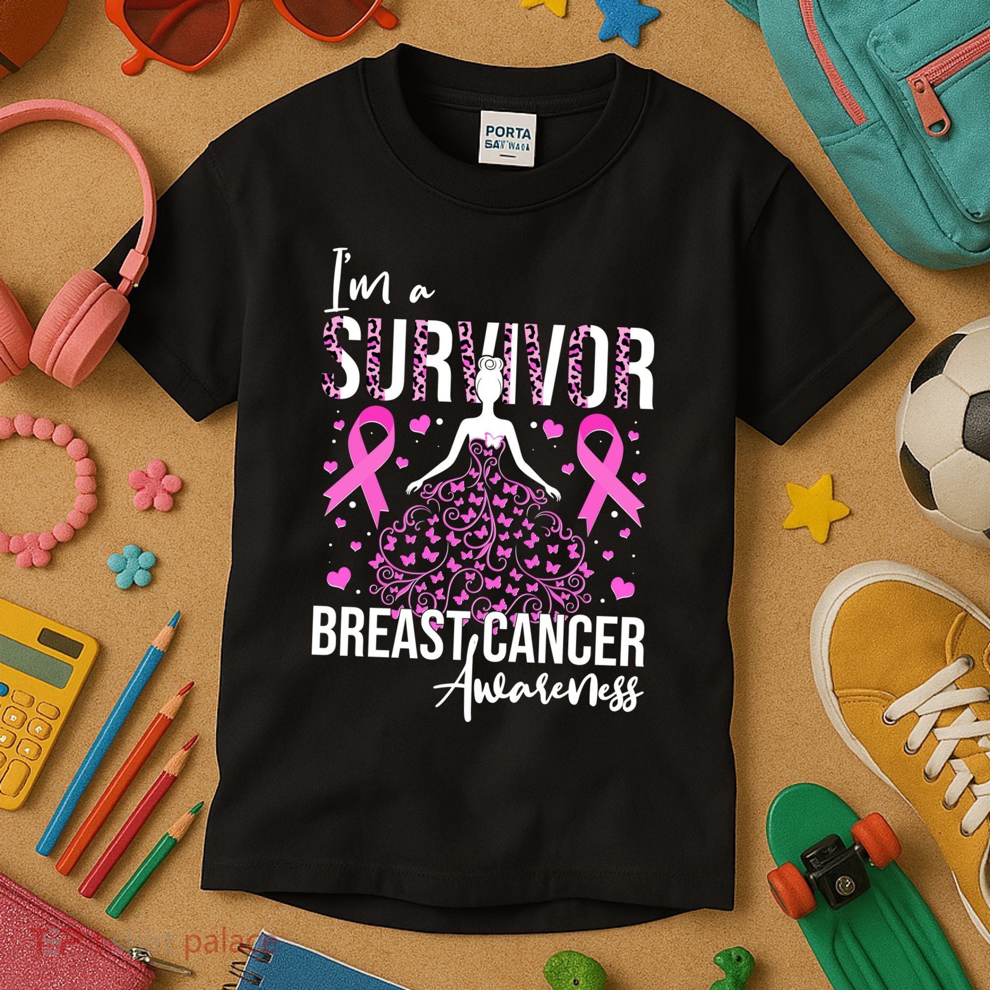 I'm A Survivor Breast Cancer Awareness Kids T-Shirt