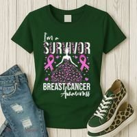 I'm A Survivor Breast Cancer Awareness Women's T-Shirt thumb 3