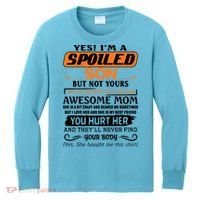 I'm A Spoiled Son Of A Freaking Awesome Mom Great Gift Kids Long Sleeve Shirt thumb 0