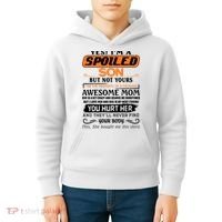 I'm A Spoiled Son Of A Freaking Awesome Mom Great Gift Kids Hoodie thumb 4