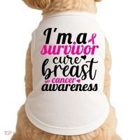 I'm A Survivor Cure Breast Cancer Awareness Doggie Tank thumb 0