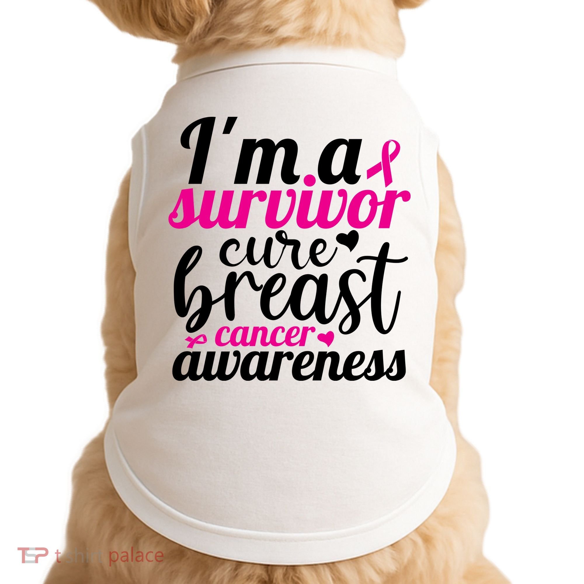 I'm A Survivor Cure Breast Cancer Awareness Doggie Tank