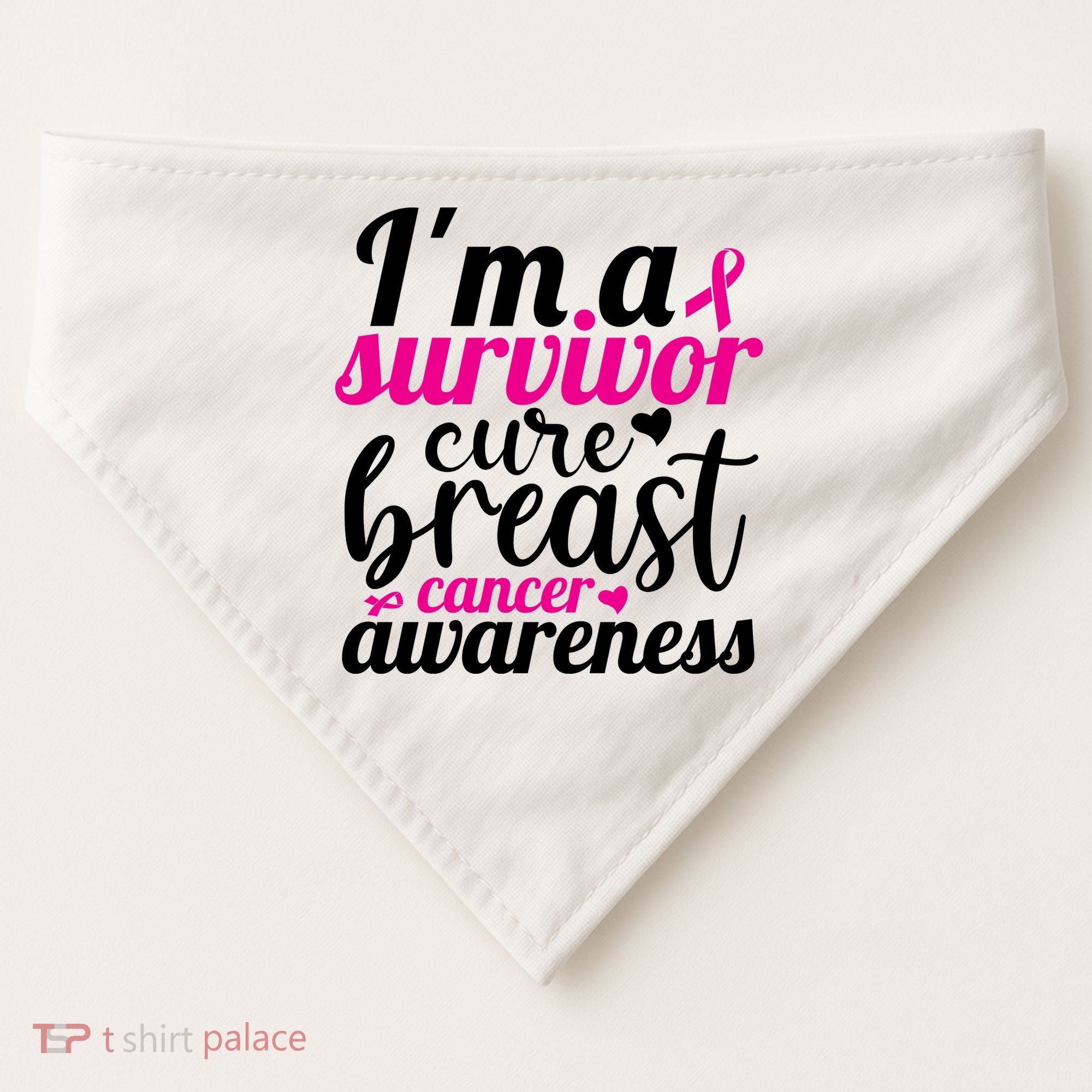 I'm A Survivor Cure Breast Cancer Awareness USA-Made Doggie Bandana