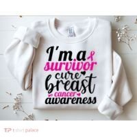 I'm A Survivor Cure Breast Cancer Awareness Sweatshirt thumb 2