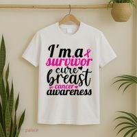 I'm A Survivor Cure Breast Cancer Awareness T-Shirt thumb 2