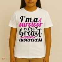 I'm A Survivor Cure Breast Cancer Awareness T-Shirt thumb 4