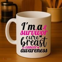I'm A Survivor Cure Breast Cancer Awareness Coffee Mug thumb 4
