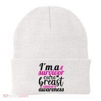 I'm A Survivor Cure Breast Cancer Awareness Beanie thumb 0