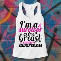 I'm A Survivor Cure Breast Cancer Awareness Women's Tank Top thumb 3